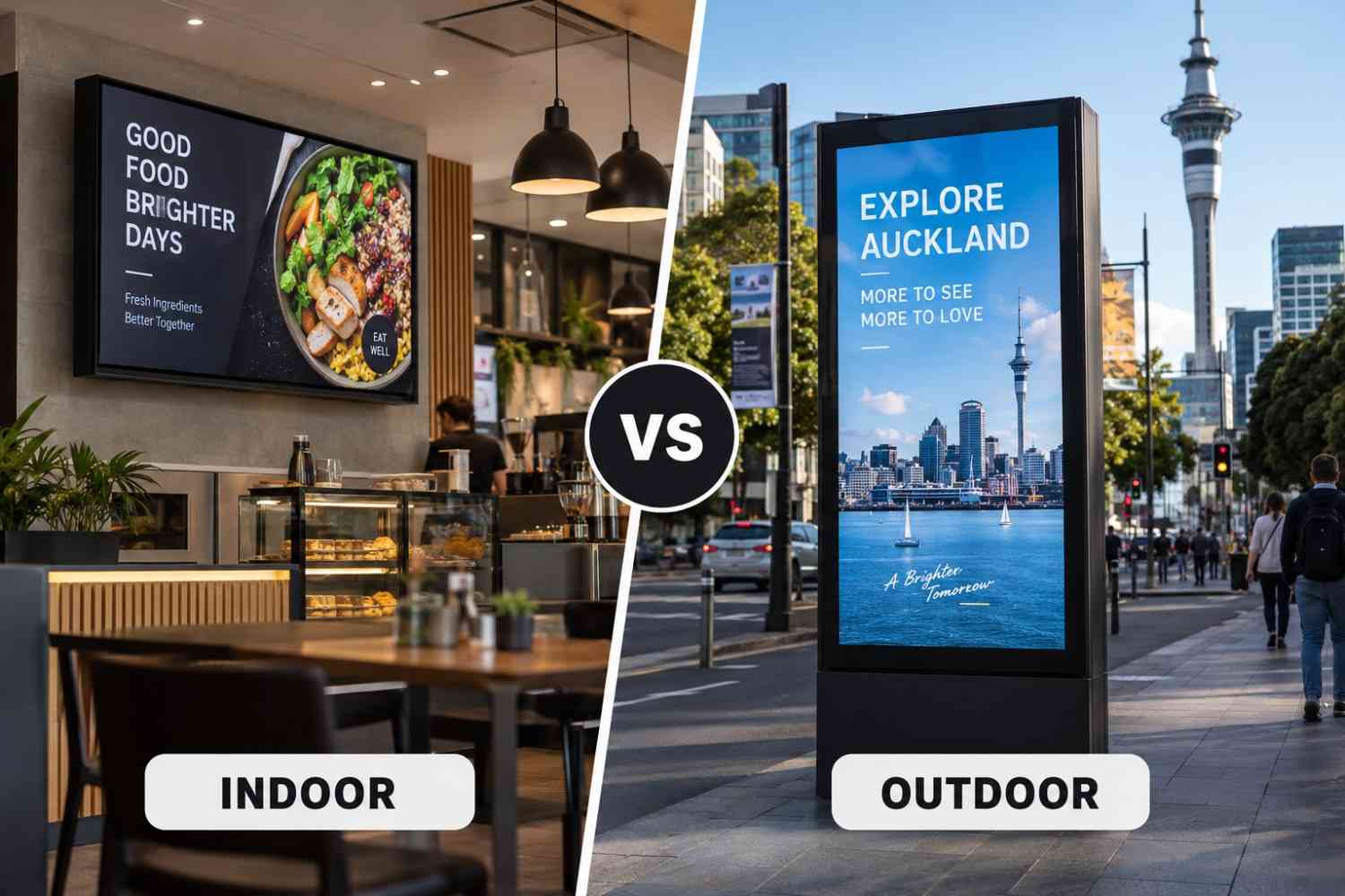 Indoor vs Outdoor Digital Signage in Auckland: Which Is Better?